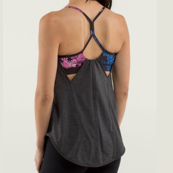 lululemon | Roll Out Tank | Size 6 | Petal Pop Multi/Heathered Black - Picture 2 of 6